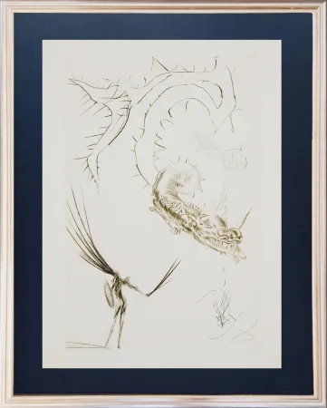 Engraving Dali - Tristram and the Dragon