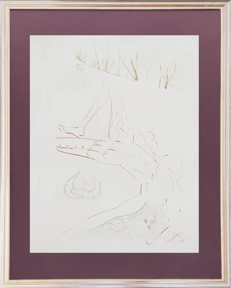Engraving Dali - Tristram Wounded