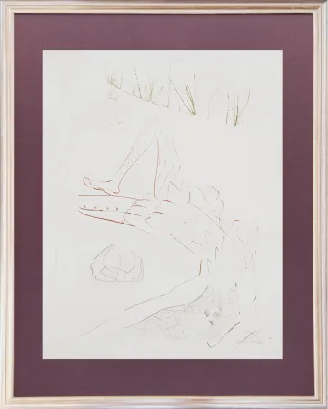 Engraving Dali - Tristram Wounded