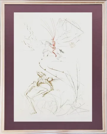 Engraving Dali - Tristram's Last Fight