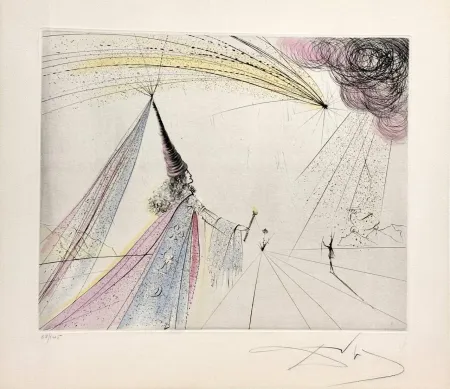 Engraving Dali - Urania from Suite Les Muses 