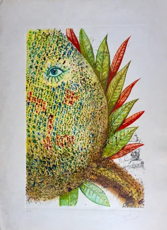 Etching Dali - Vegetation Inedit (Pineapple)