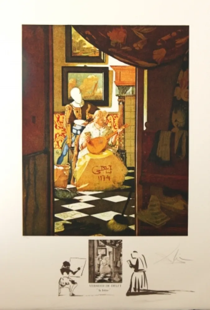 Lithograph Dali - Vermeer 