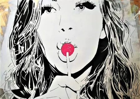 Screenprint Darbon - GIRL WITH THE LOLLIPOP