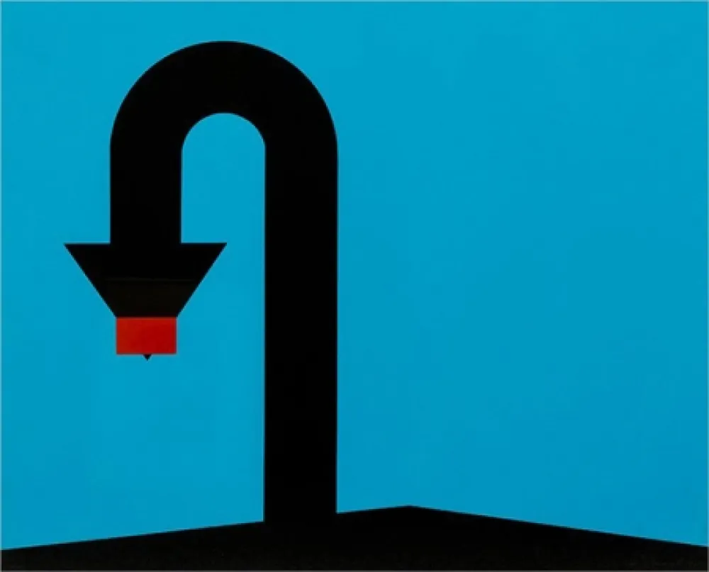 Lithograph D'arcangelo - ARROW WITH RED END