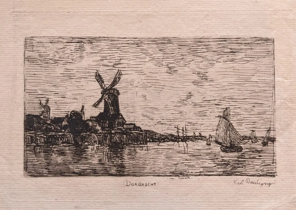 Etching Daubigny - Dordrecht