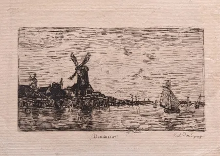 Etching Daubigny - Dordrecht