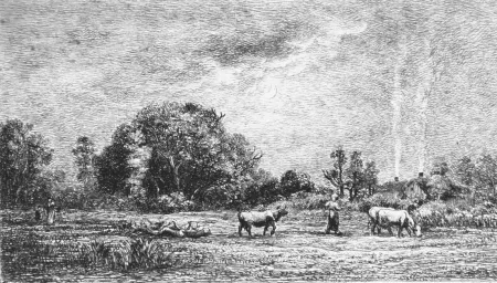 Engraving Daubigny - Lever de lune