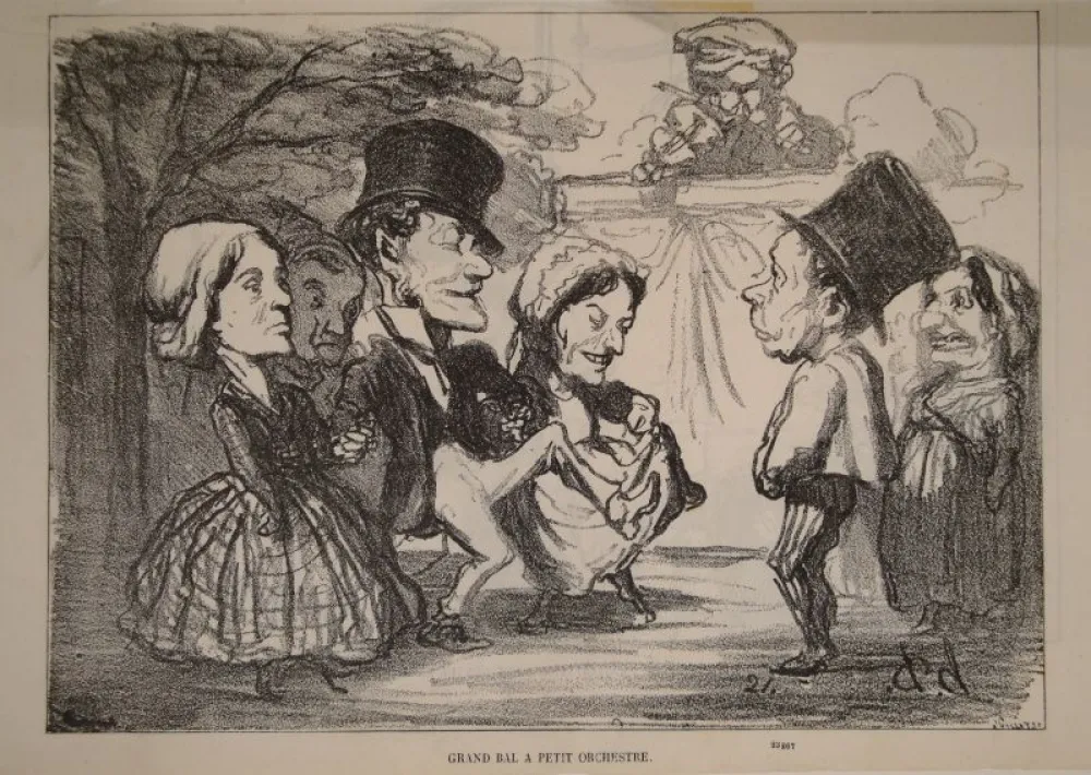 Lithograph Daumier - Grand bal à petite orchestre
