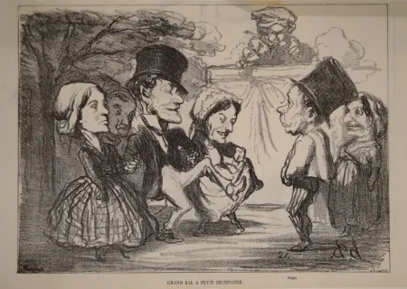 Lithograph Daumier - Grand bal à petite orchestre