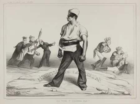 Lithograph Daumier - Liberté de la Presse - Ne vous y frottez pas!