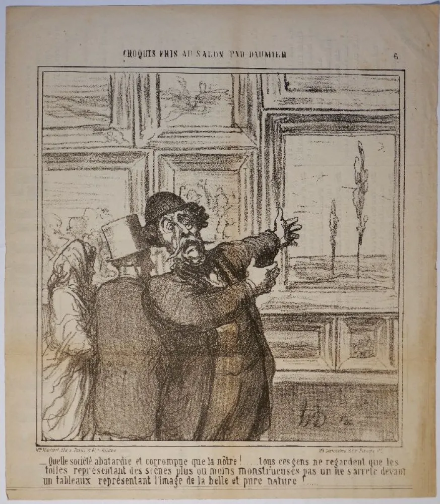 Lithograph Daumier - – Quelle société abatardie et corrompue que la nôtre!.....