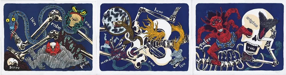 Lithograph David B - Sur le Squelette d'Ikkyu