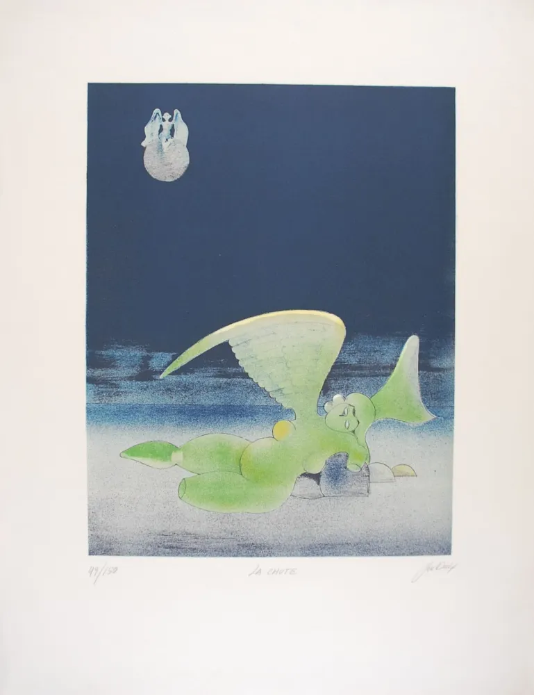 Lithograph David - La Chute