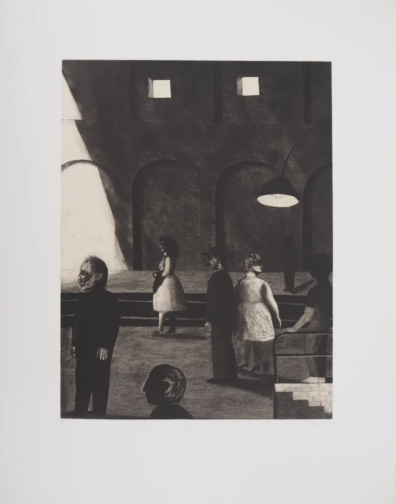 Etching Davies - A la gare