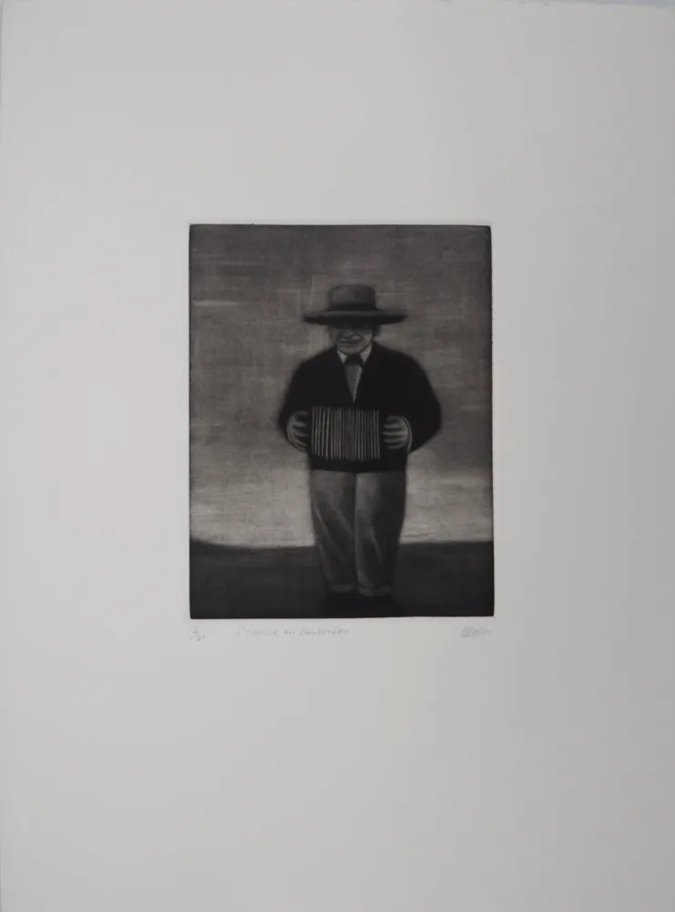 Etching Davies - L'homme au bandonéon