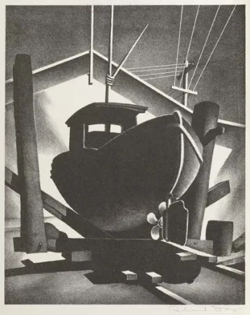 Lithograph Day - Boat on the Ways