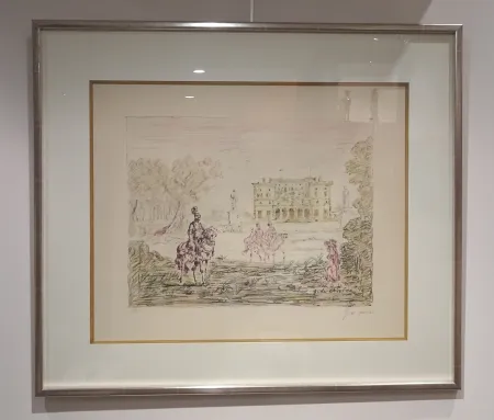 Lithograph De Chirico - Cavalieri antichi