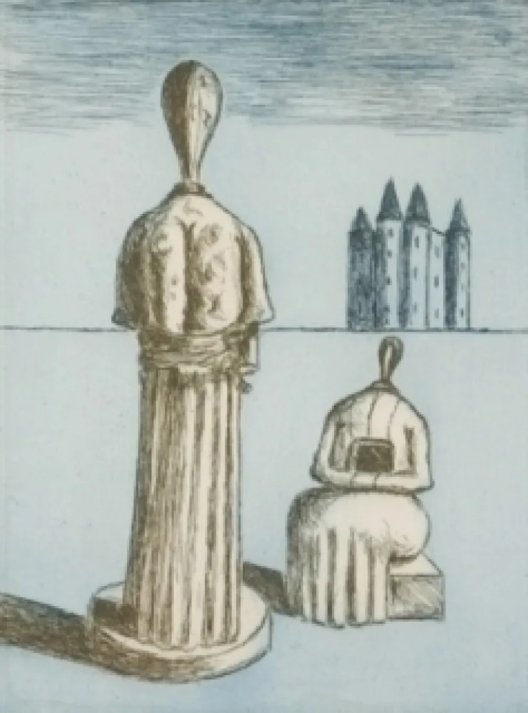 Etching De Chirico - Dualité, les muses inquiétantes