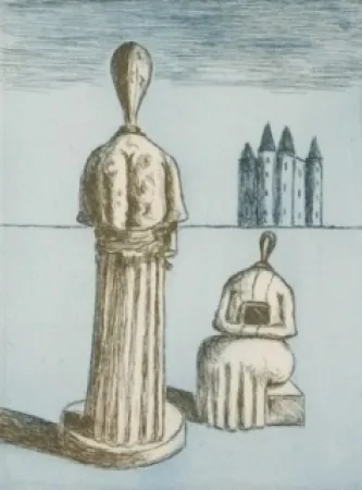 Etching De Chirico - Dualité, les muses inquiétantes