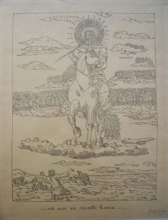 Lithograph De Chirico - Ed ecco un cavallo bianco