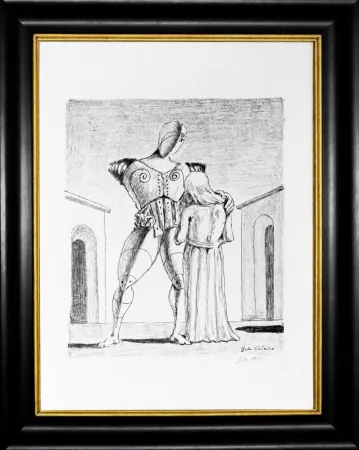 Lithograph De Chirico - Ettore e Andromaca I