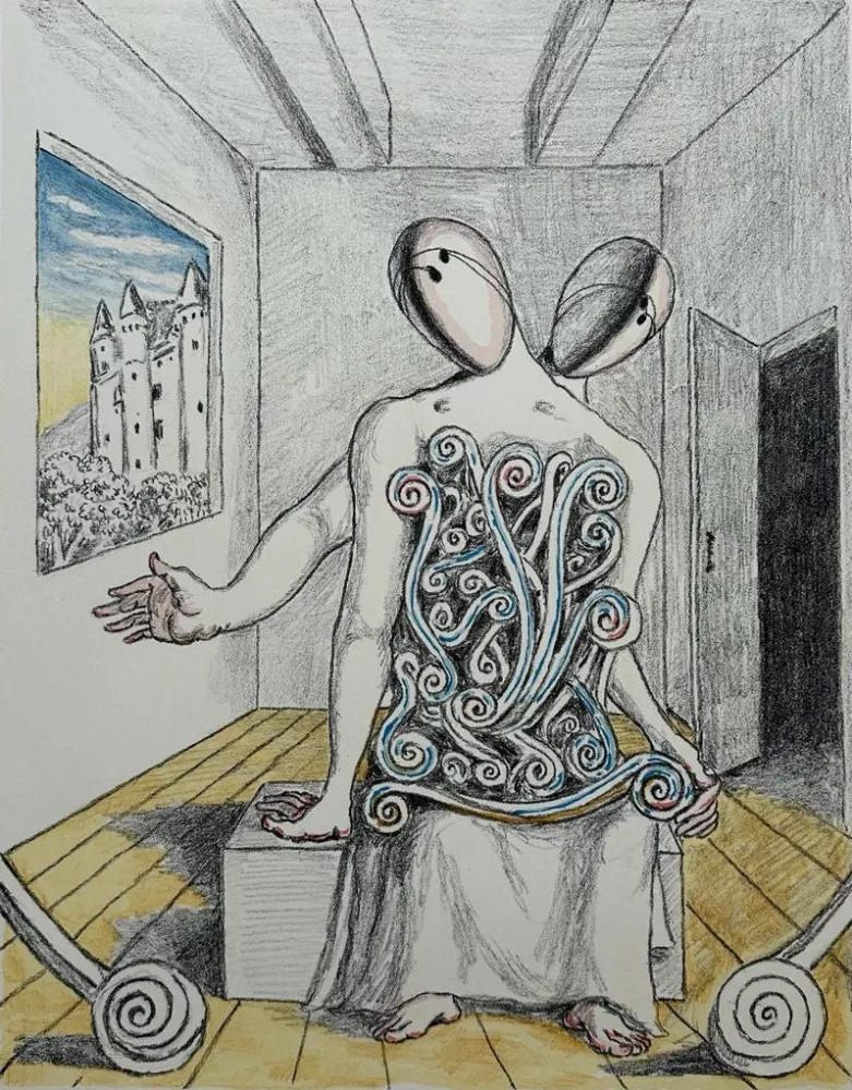 Lithograph De Chirico - Gli amici orientali