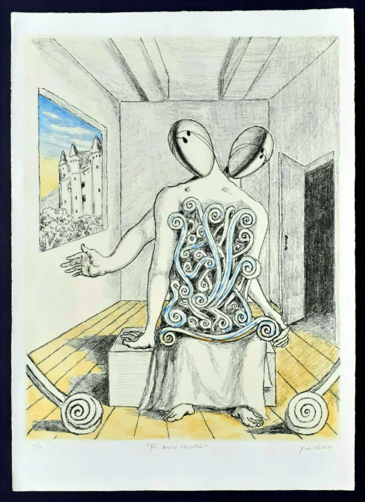 Lithograph De Chirico - Gli amici orientali