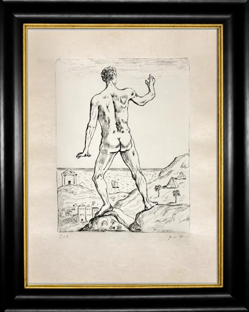 Lithograph De Chirico - Hercole