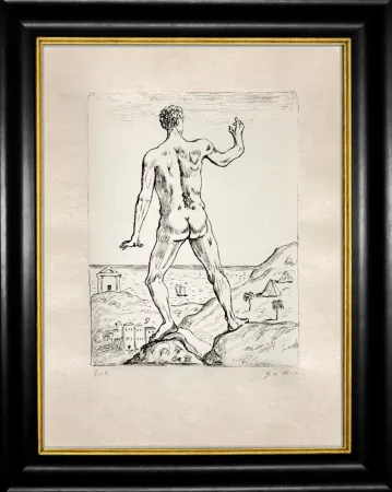 Lithograph De Chirico - Hercole