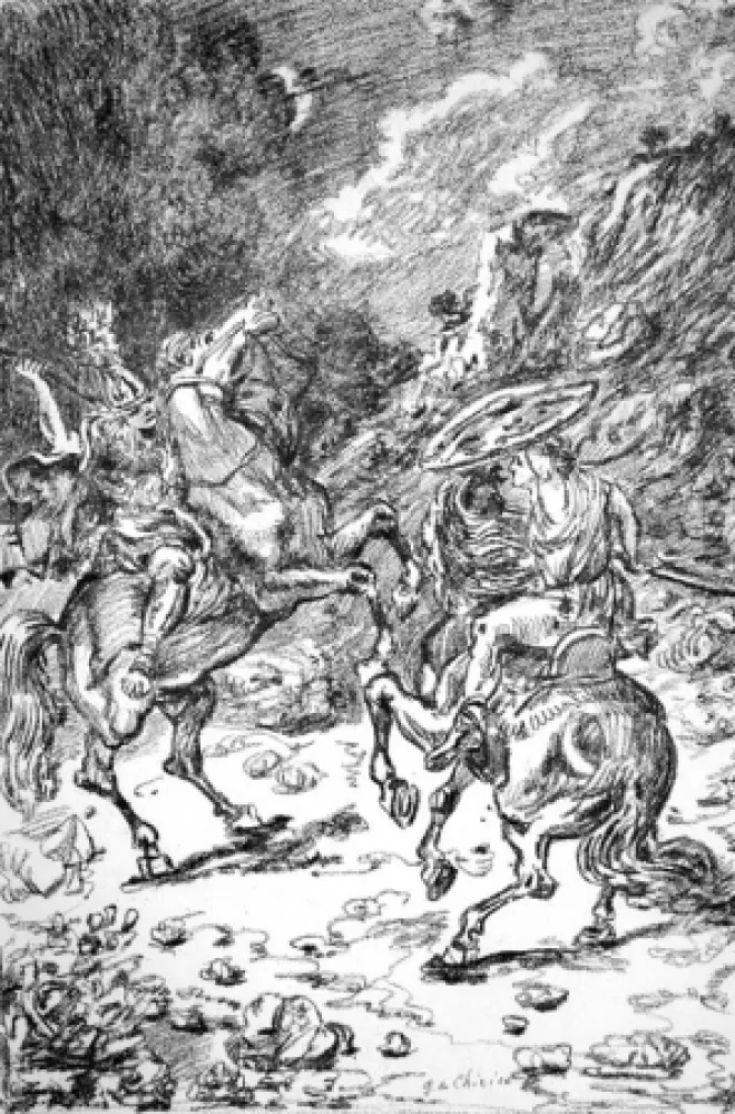 Lithograph De Chirico - I nictomachi