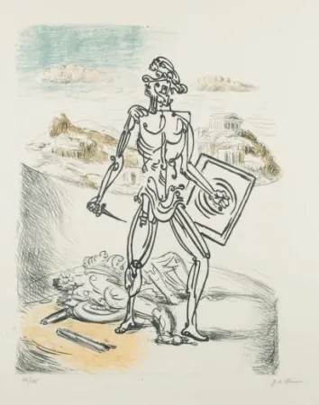 Lithograph De Chirico - Il Gladiatore