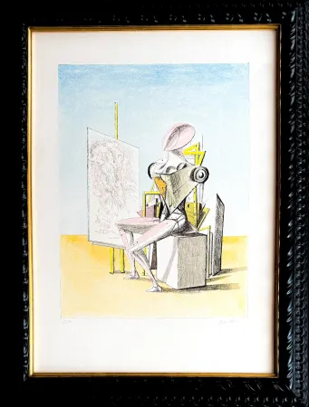 Lithograph De Chirico - Il pittore