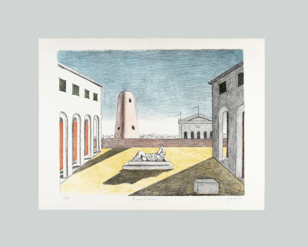 Lithograph De Chirico - Il riposo di Arianna
