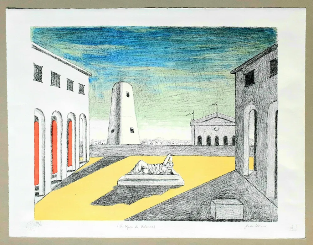 Lithograph De Chirico - Il riposo di Arianna