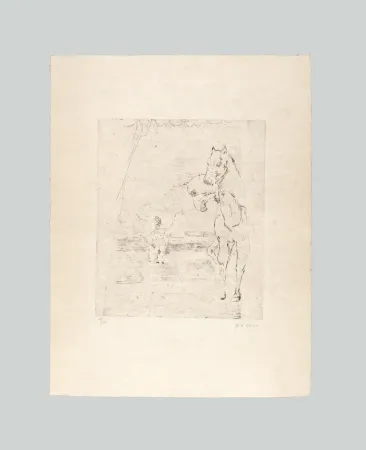 Etching De Chirico - Il ritorno del guerriero