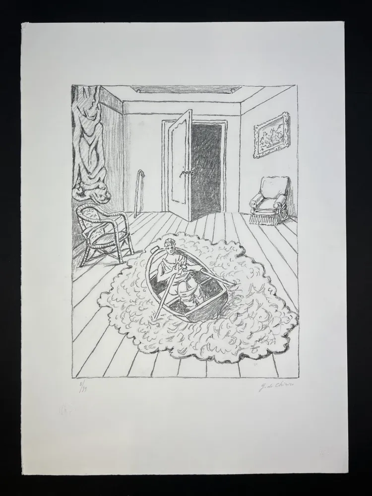 Lithograph De Chirico - Il ritorno di Ulisse