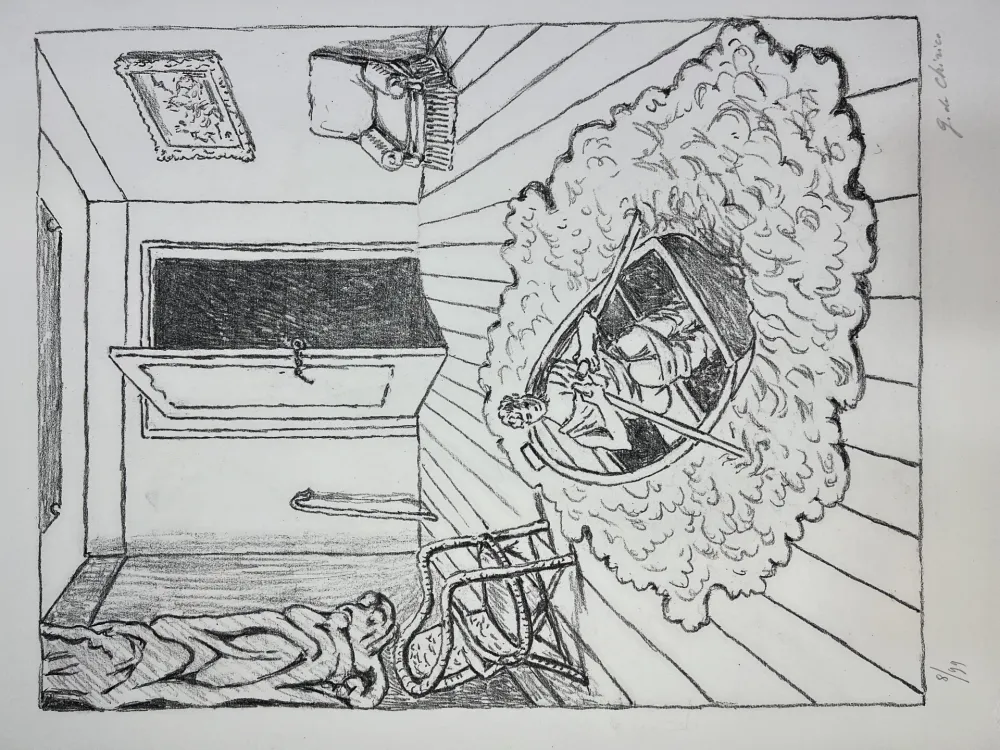 Lithograph De Chirico - Il ritorno di Ulisse