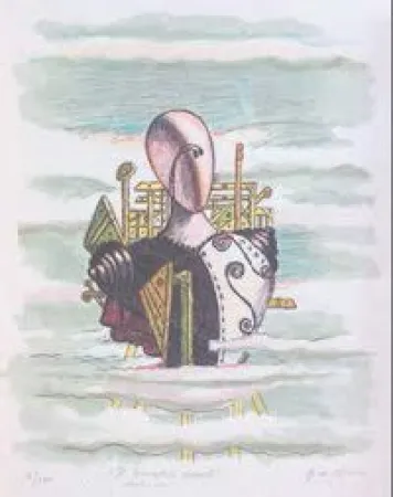 Lithograph De Chirico - Il Travatore Errante