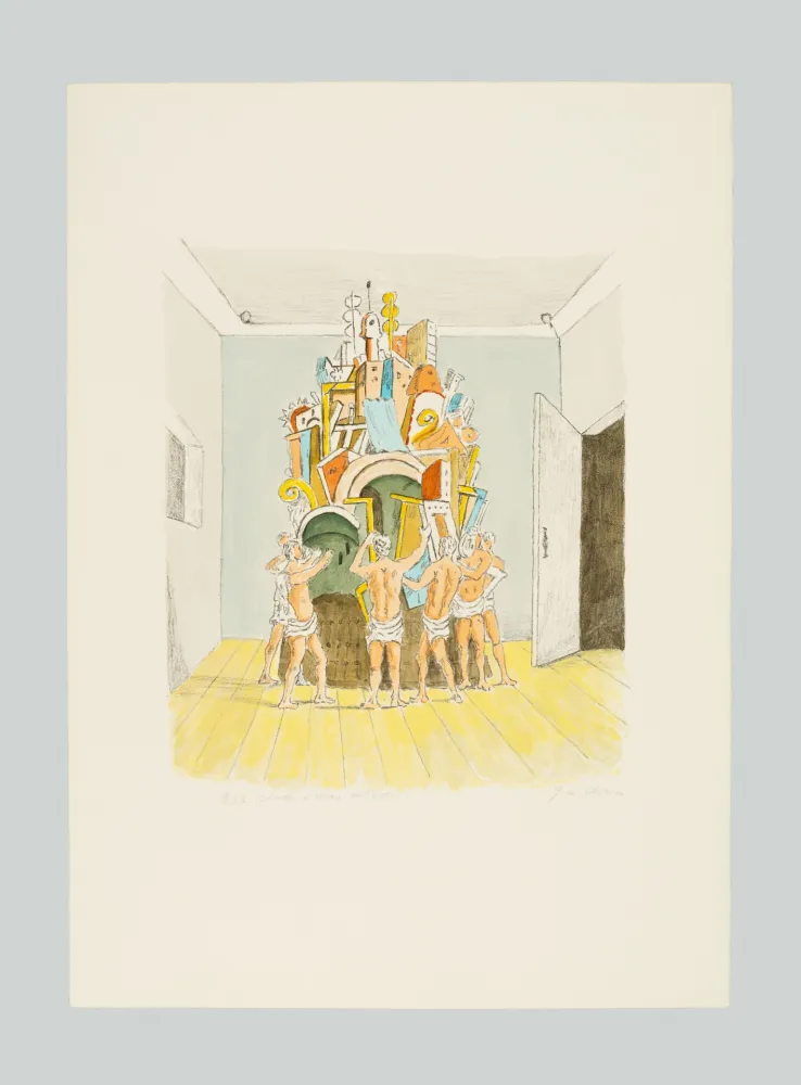 Lithograph De Chirico - Il Trofeo