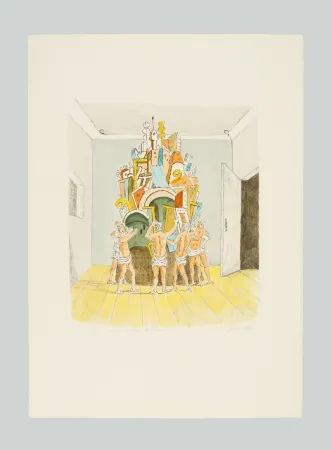 Lithograph De Chirico - Il Trofeo