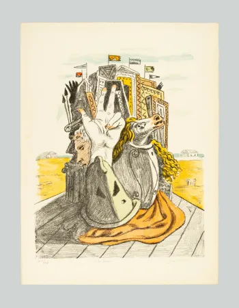 Lithograph De Chirico - Il Trofeo