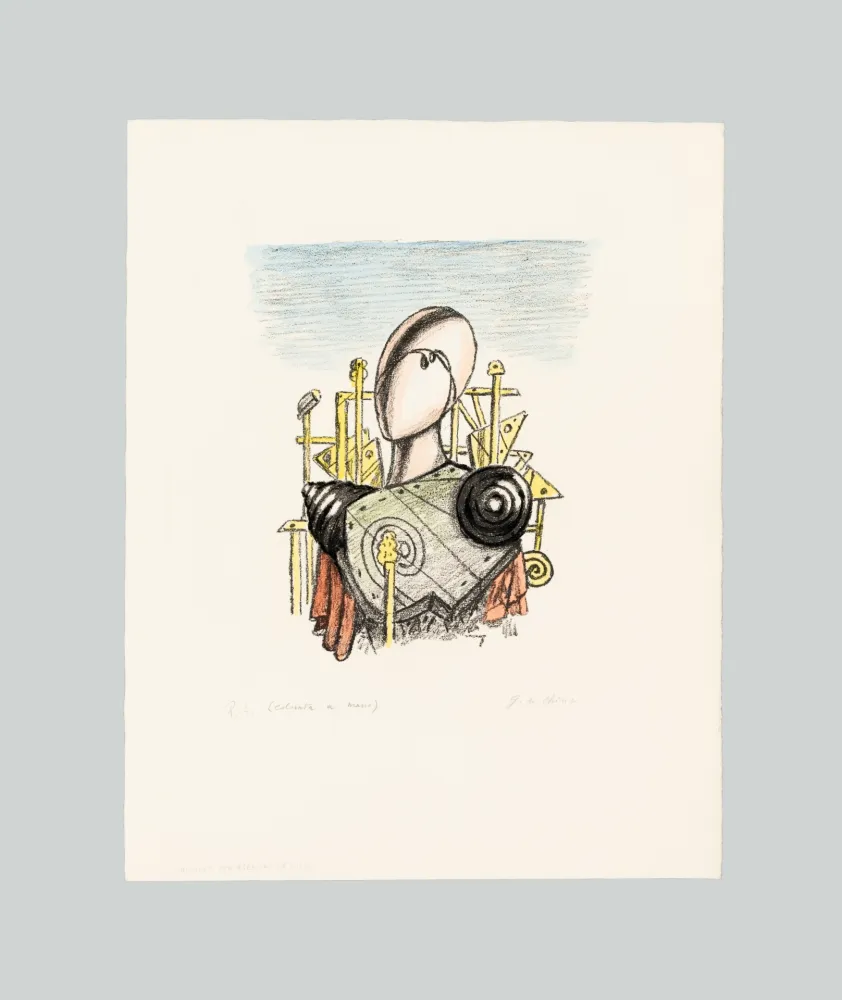 Lithograph De Chirico - Il trofeo