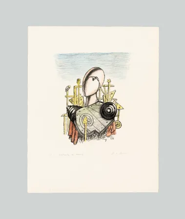 Lithograph De Chirico - Il trofeo
