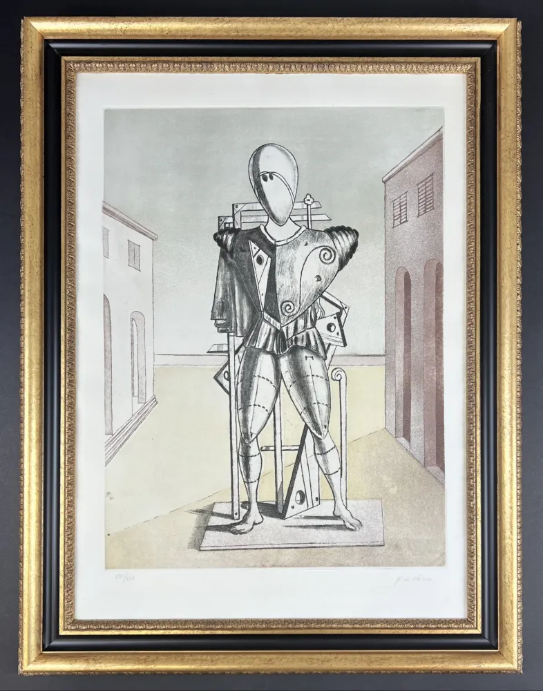 Engraving De Chirico - Il Trovatore nella piazza