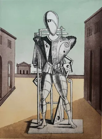Engraving De Chirico - Il trovatore nella piazza