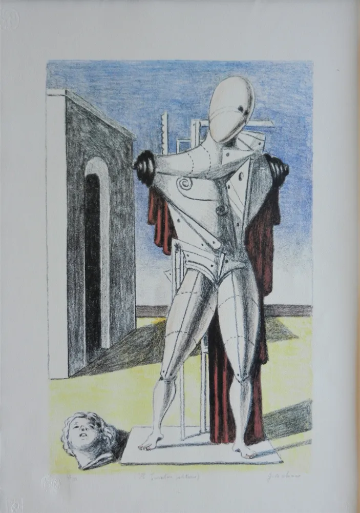 Lithograph De Chirico - Il trovatore solitario