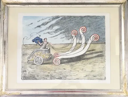 Lithograph De Chirico - La Biga invincibile 