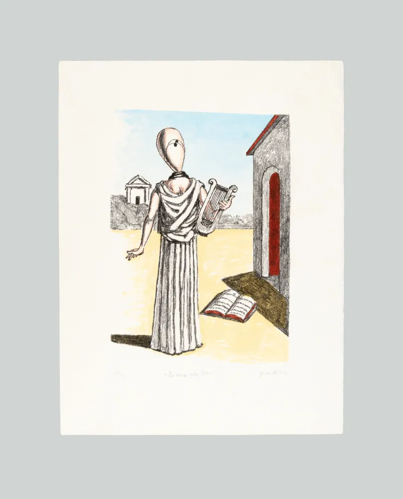 Lithograph De Chirico - La Musa della Storia