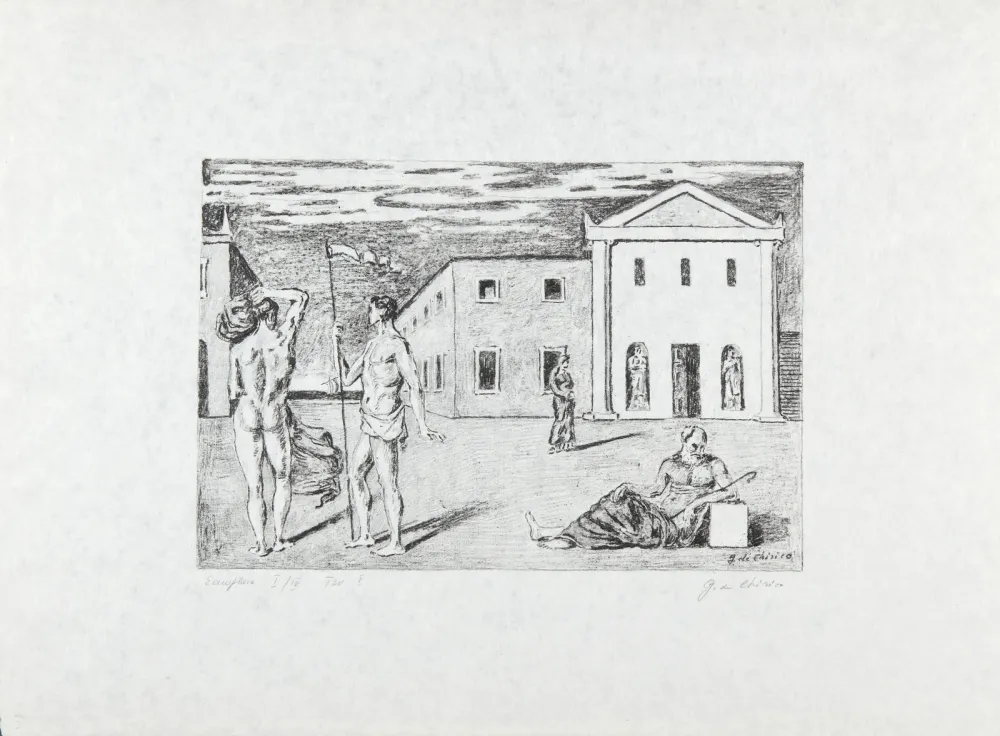 Lithograph De Chirico - La partenza di Giasone